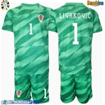 Maglie da calcio Croazia Dominik Livakovic #1 Portiere Seconda Maglia Bambino Europei 2024 Manica Corta (+ Pantaloni corti)